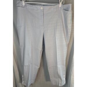 Talbots Perfect Crop Blue and White Striped Capri Pants size 22WP